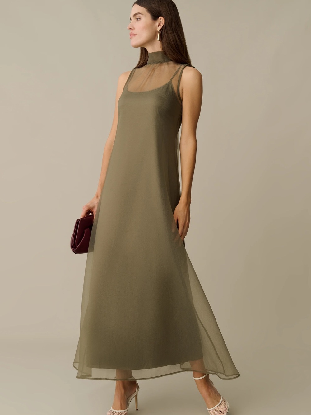 Few Moda Alette Dress — Green/Gray, S